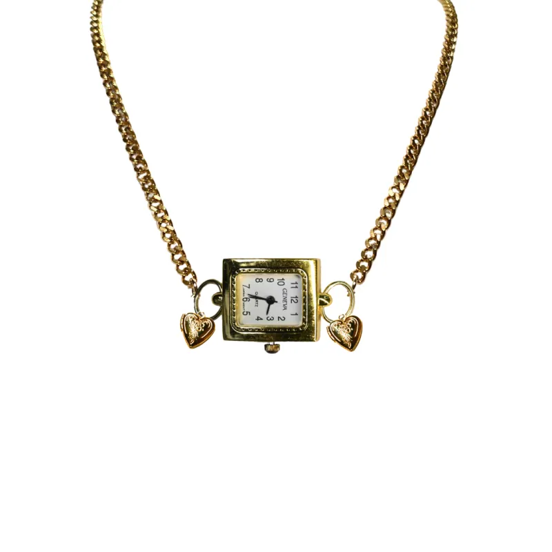 Single Dial Watch Choker Necklace (Gold) sold by Sage & Saber