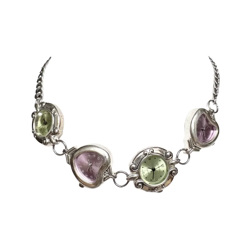 Silver Green and Purple 4-Watch Necklace made by Sage & Saber