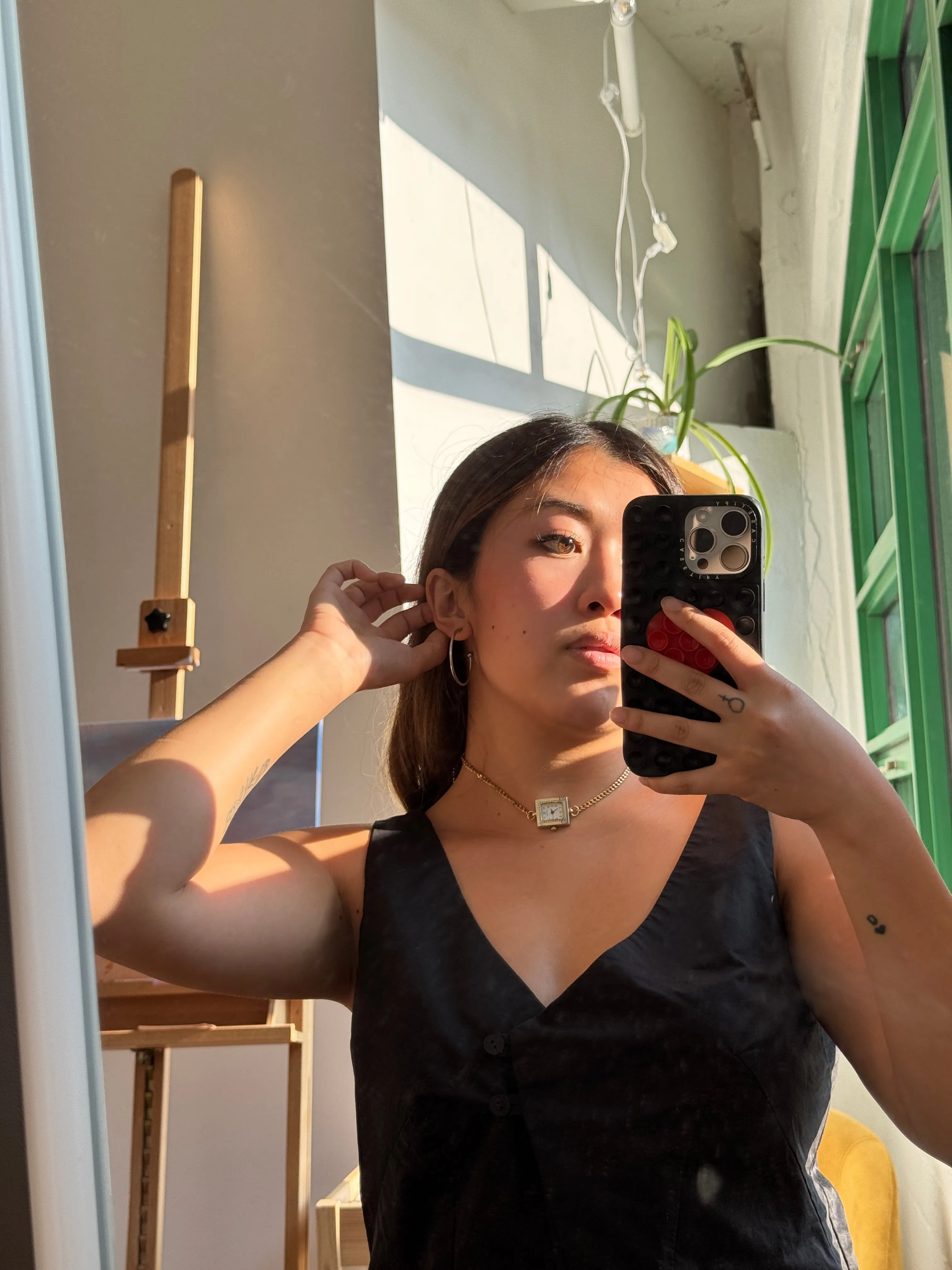 Single Gold Rectangle Watch Necklace sold by Sage & Saber product image thumbnail 3