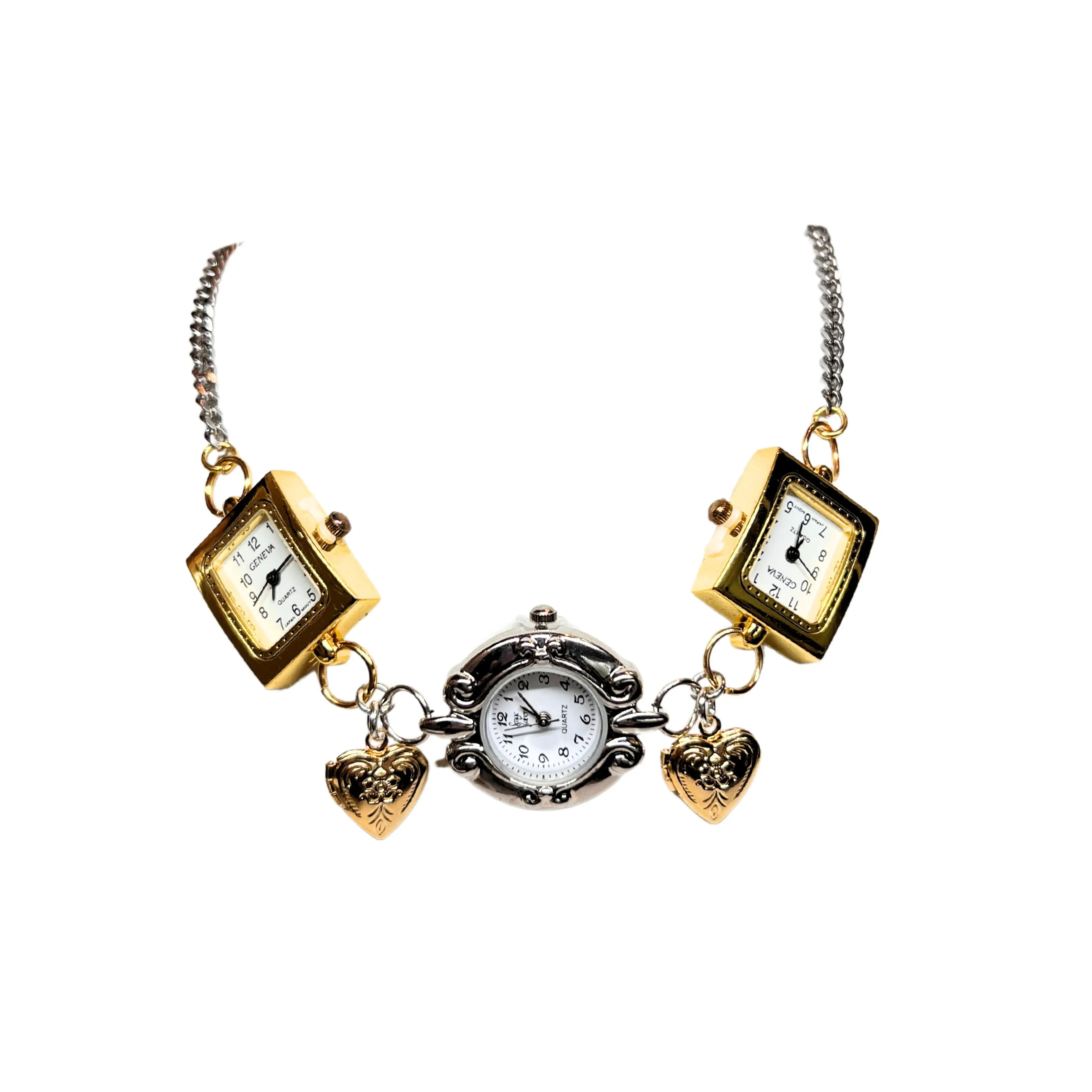 Mixed Metals Gold & Silver Watch Necklace sold by Sage & Saber product image thumbnail 2