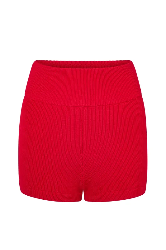 SOL KNIT SHORT - RED made by Elce Swim