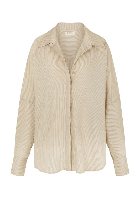 IVY SHIRT - OAT STRIPE sold by Elce Swim