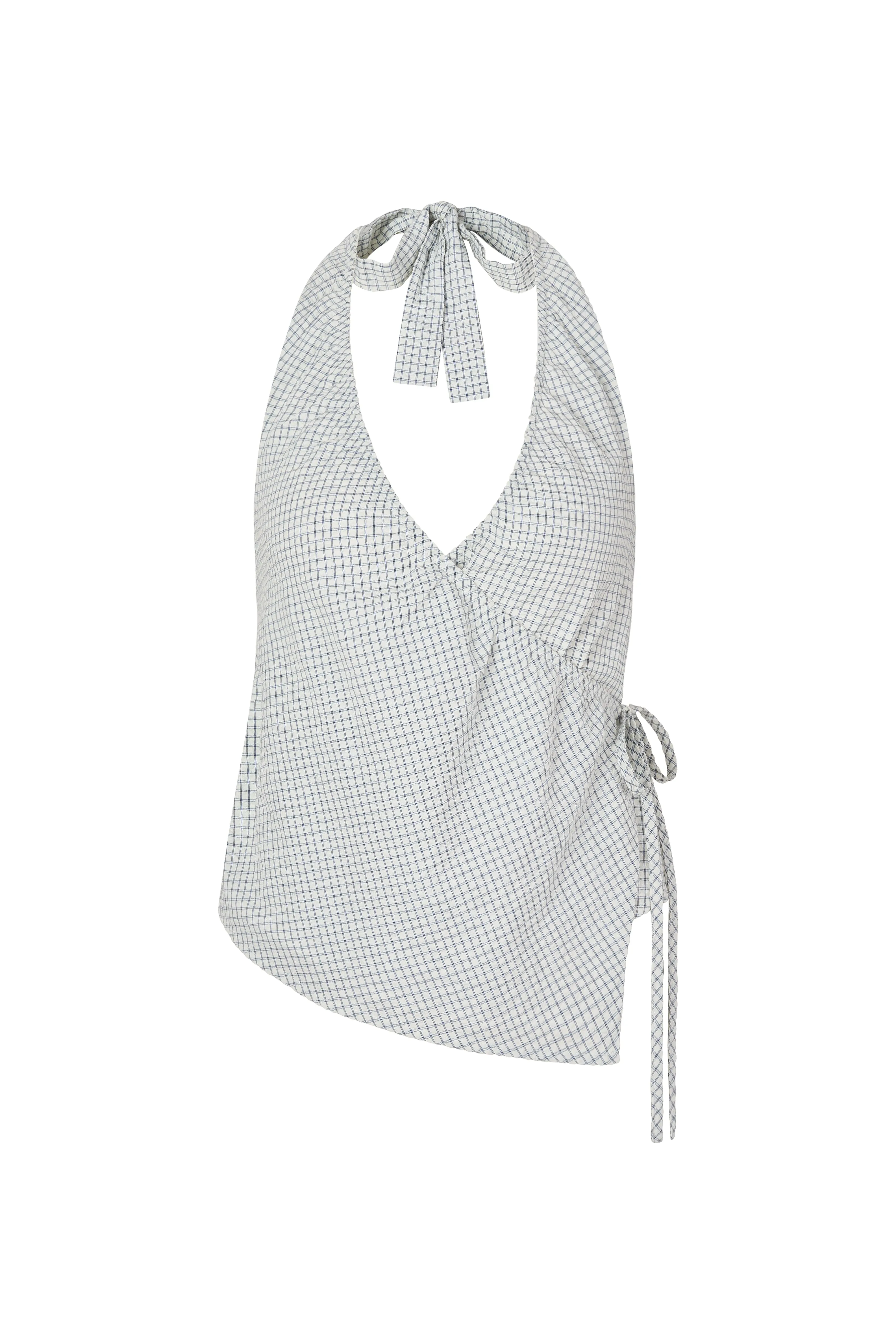 DAPHNE HALTER TOP - WHITE CHECK sold by Elce Swim