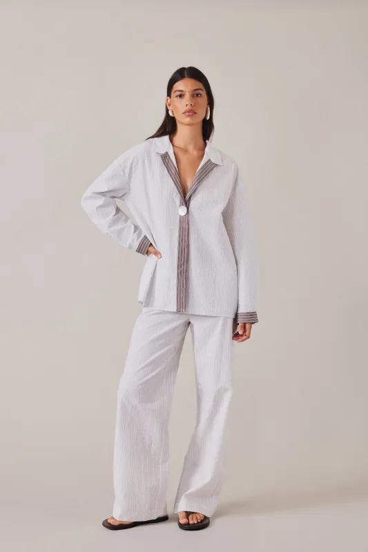 MAE PANT - SLATE STRIPE made by Elce Swim