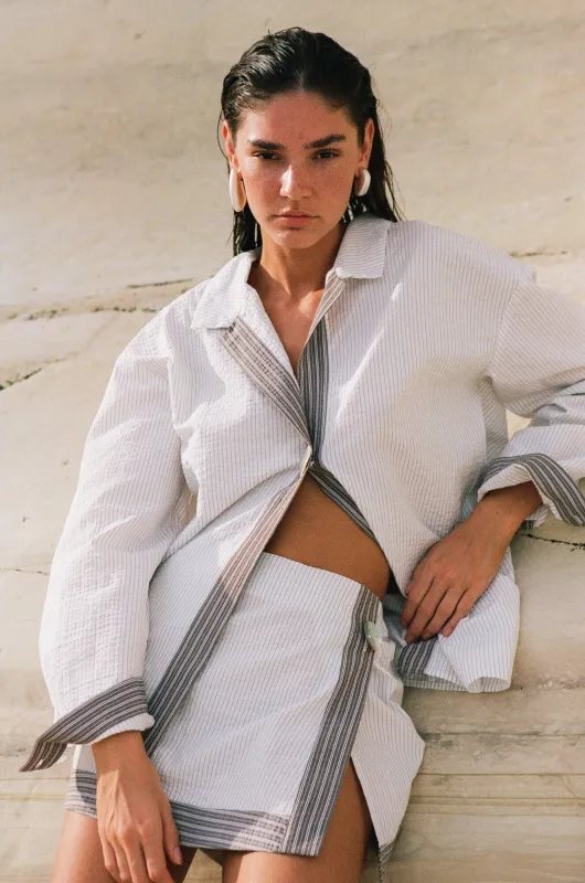 MAE SHIRT - SLATE STRIPE made by Elce Swim