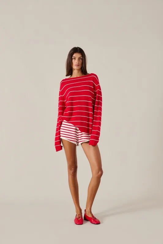 MANON JUMPER - SCARLET STRIPE made by Elce Swim