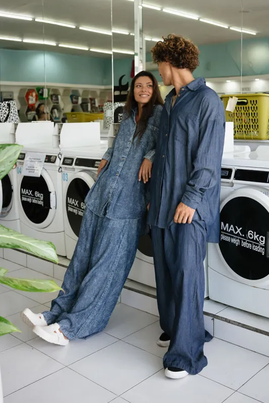 Extralong Denim Culottes made by Country Textile