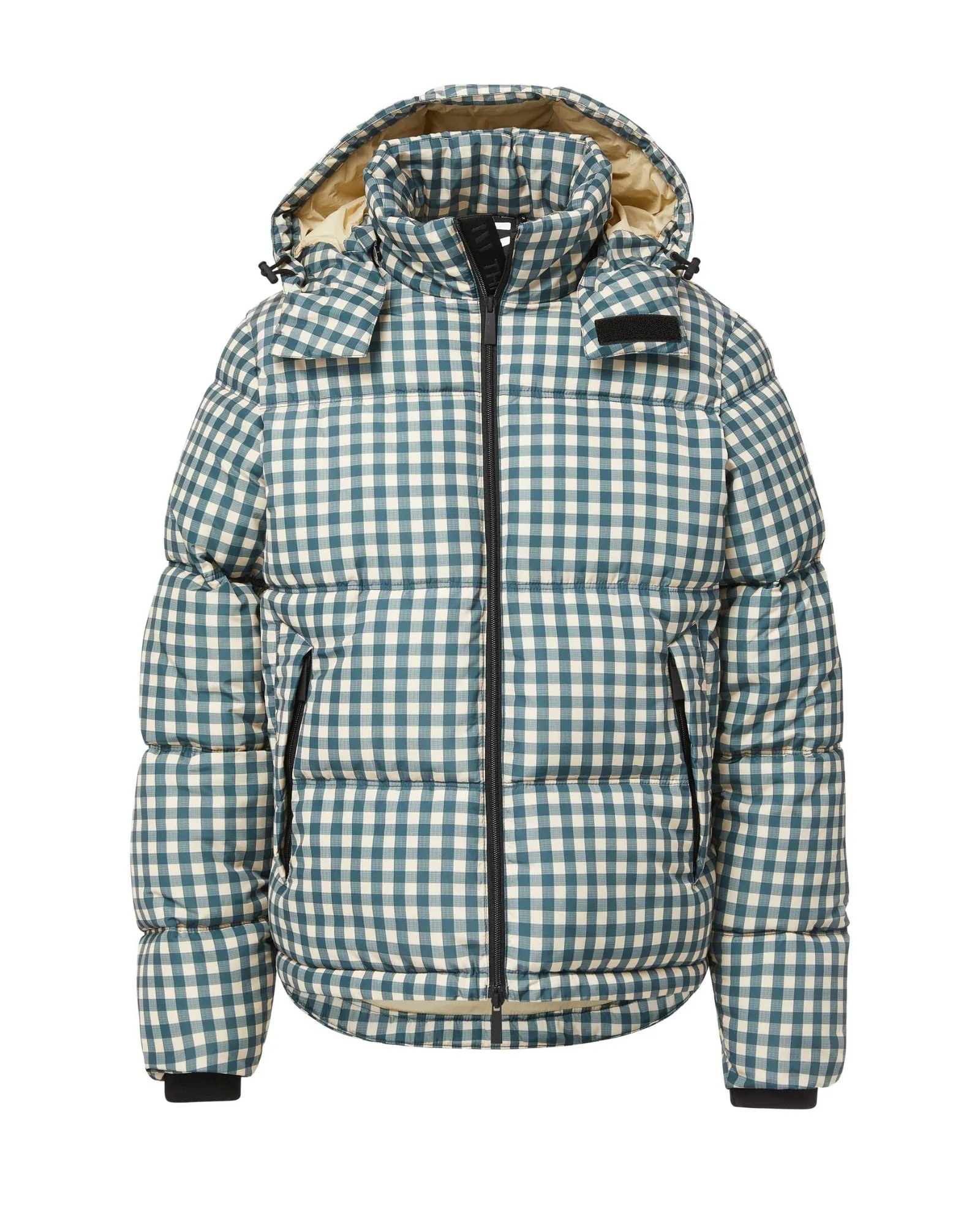 Hooded Puffer - Forest Check sold by The Very Warm
