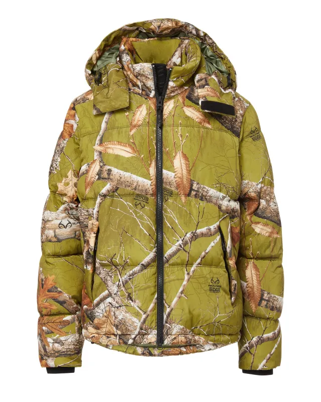 Realtree EDGE® Hooded Puffer - Moss Camo sold by The Very Warm
