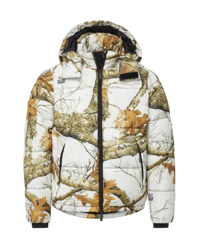 Realtree EDGE® Hooded Puffer - Snow Camo sold by The Very Warm