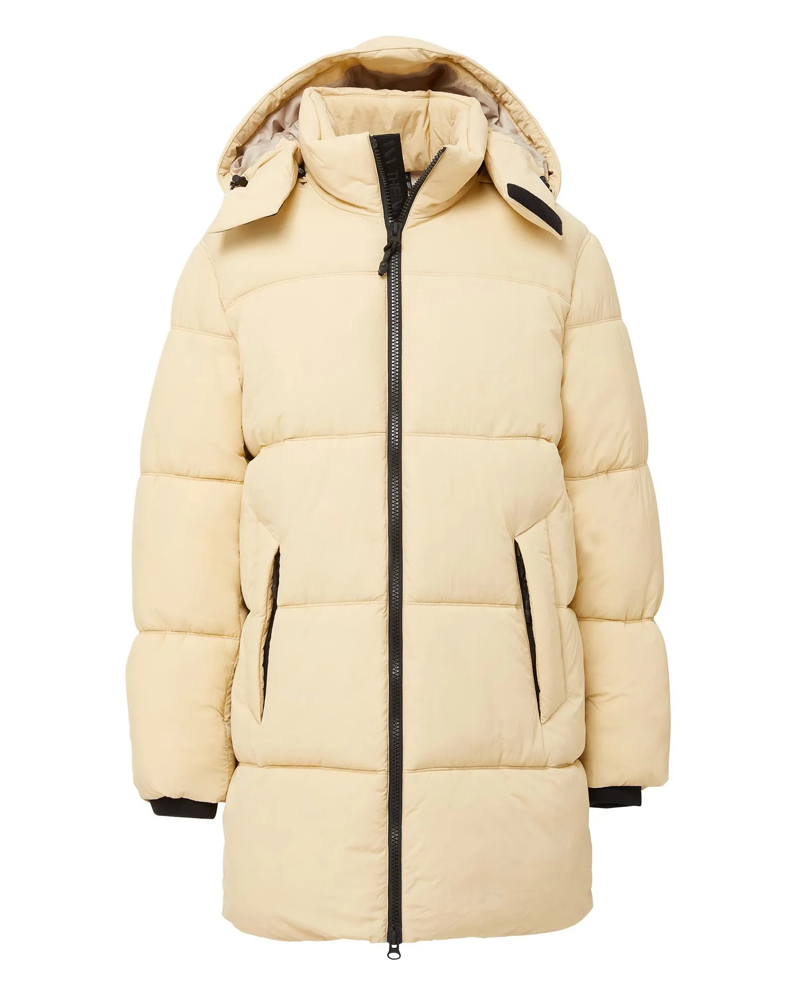 Long Hooded Puffer - Cream sold by The Very Warm