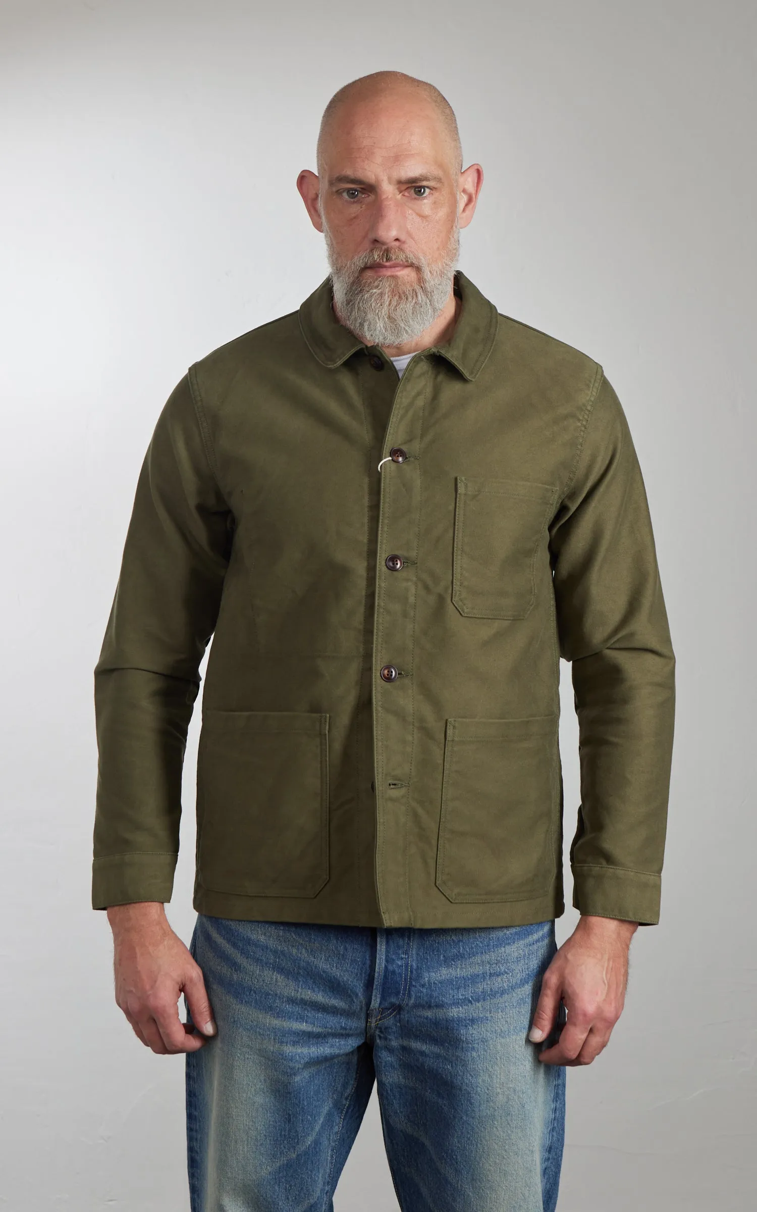 FOB Factory F2373 Moleskin French Work Jacket Olive sold by Cultizm product image thumbnail 2