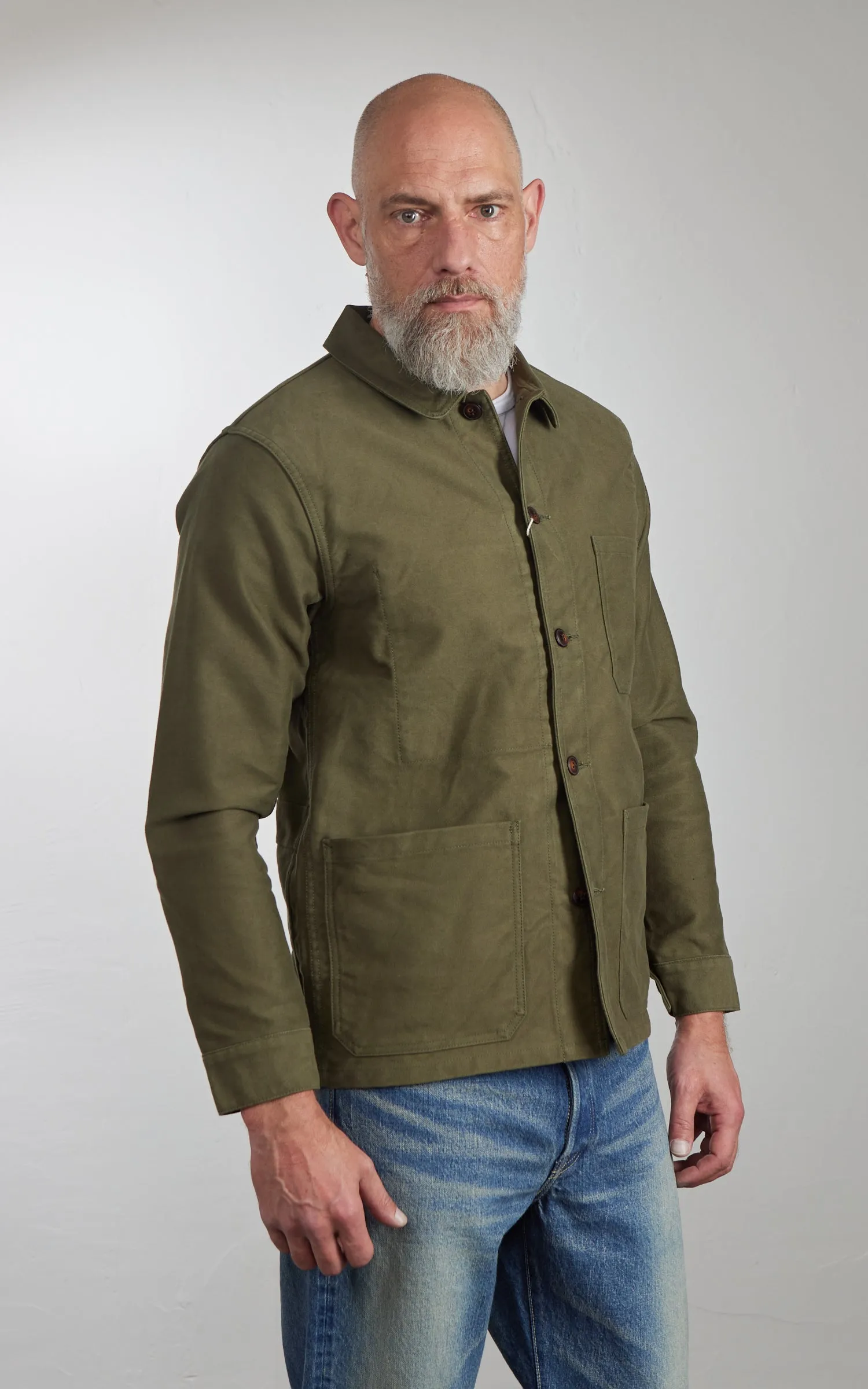 FOB Factory F2373 Moleskin French Work Jacket Olive sold by Cultizm product image thumbnail 4