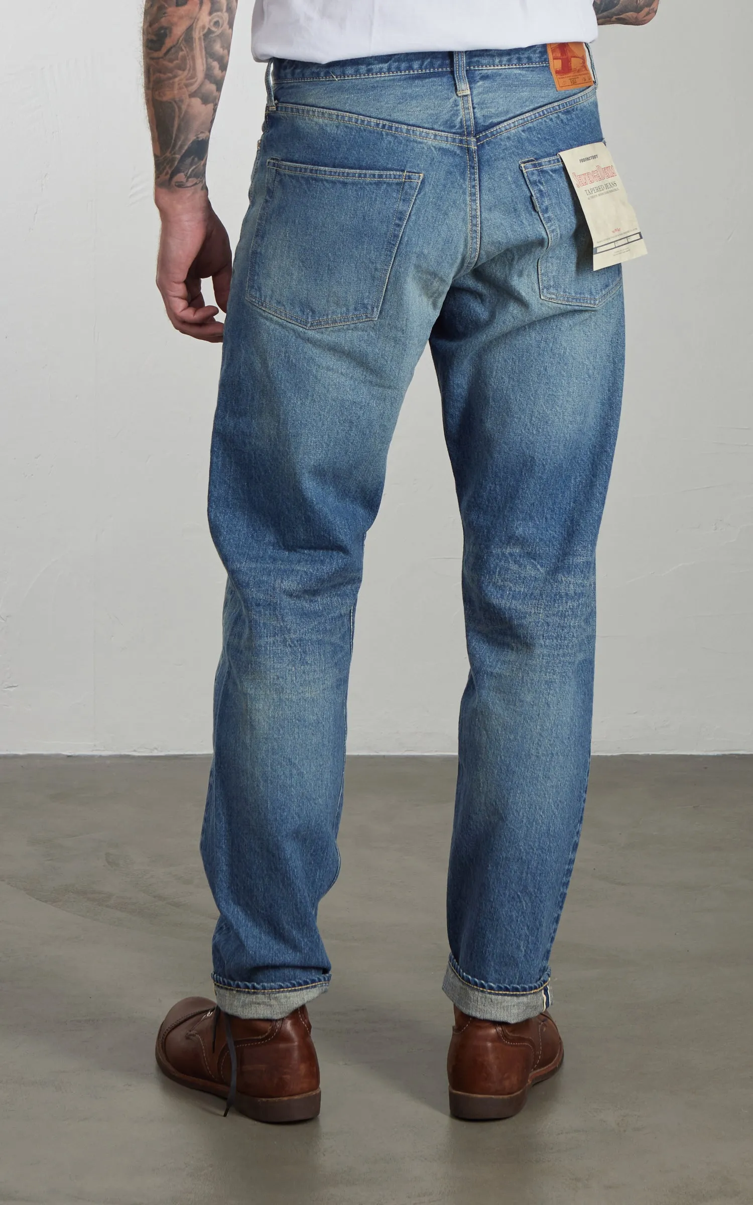 FOB Factory F153 Selvedge Denim Tapered 5P Used Wash Blue sold by Cultizm product image thumbnail 5