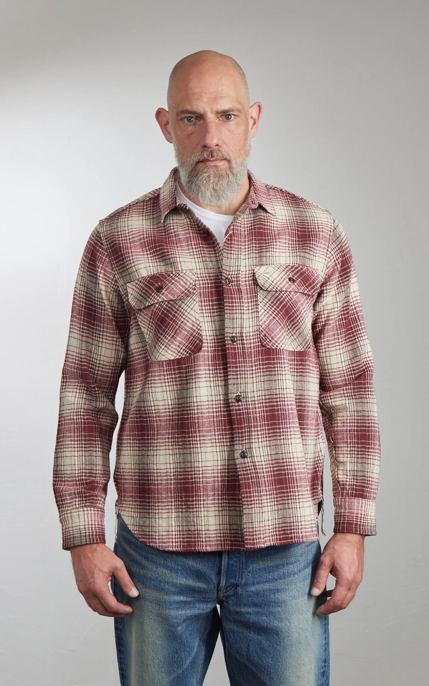 FOB Factory F3510 Heavy Flannel Work Shirt Red sold by Cultizm product image thumbnail 2