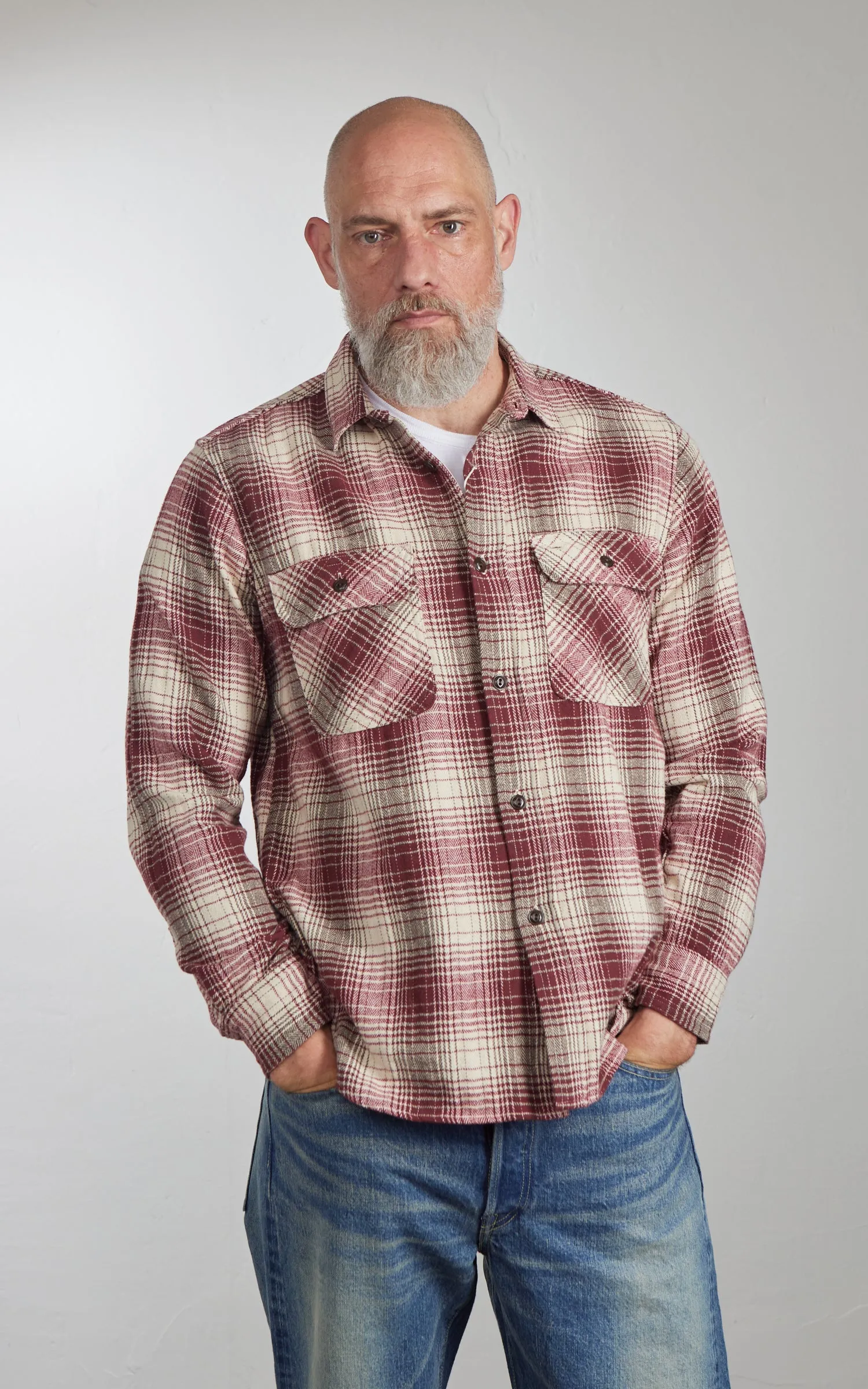 FOB Factory F3510 Heavy Flannel Work Shirt Red sold by Cultizm product image thumbnail 4