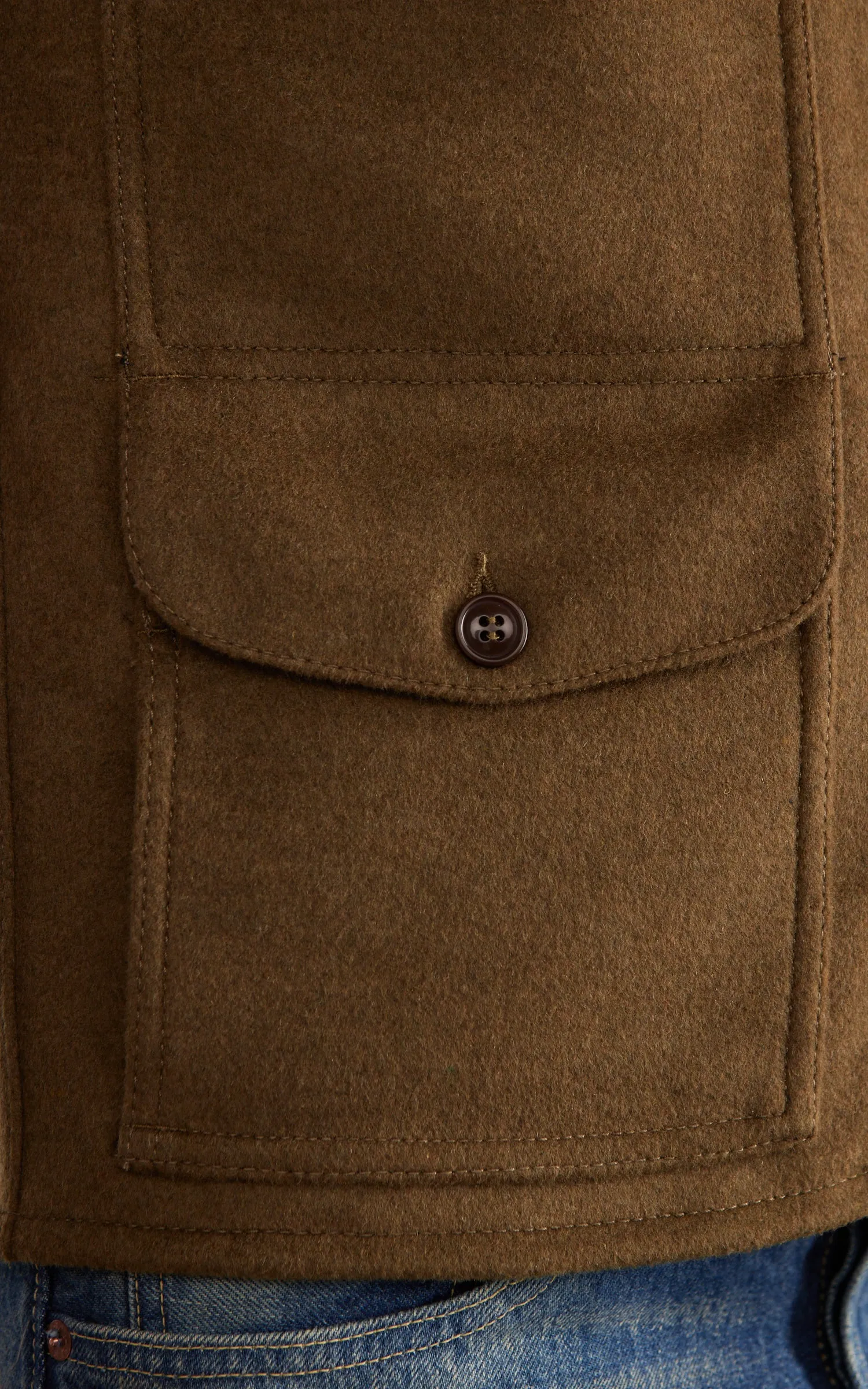 Chesapeake's Oregon Heavyweight Wool Vest Olive Green sold by Cultizm product image thumbnail 5