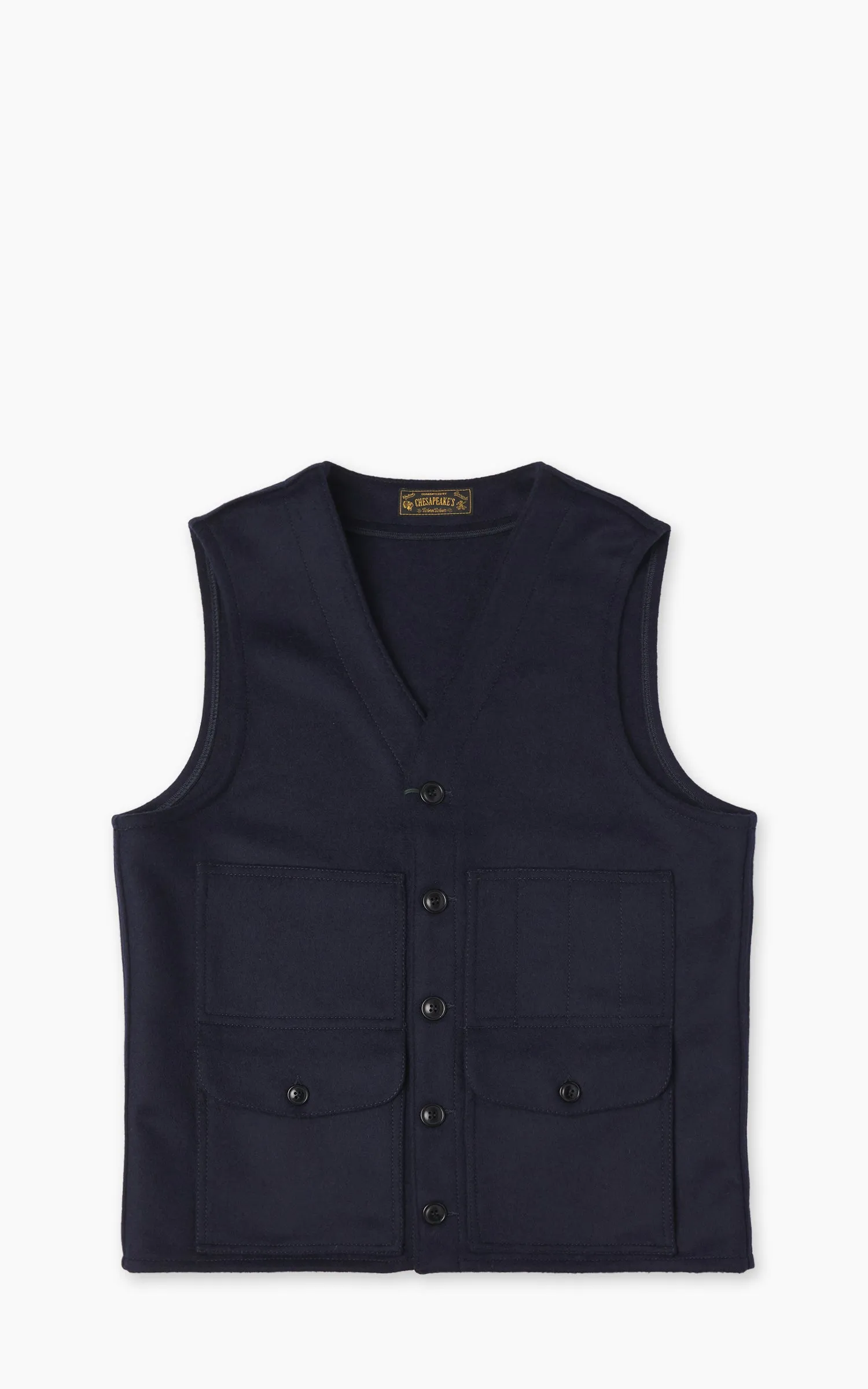 Chesapeake's Oregon Heavyweight Wool Vest Navy Blue sold by Cultizm