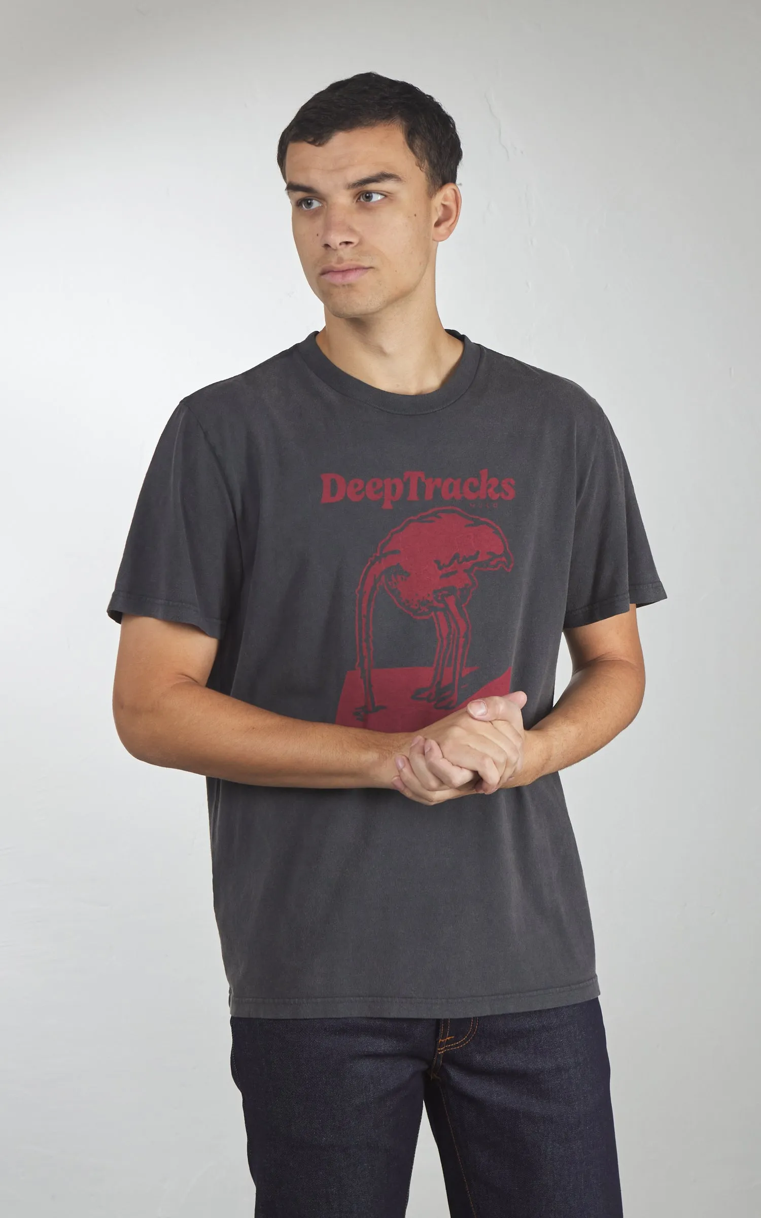 Nudie Jeans Roy Deep Tracks T-Shirt Antracite sold by Cultizm product image thumbnail 3