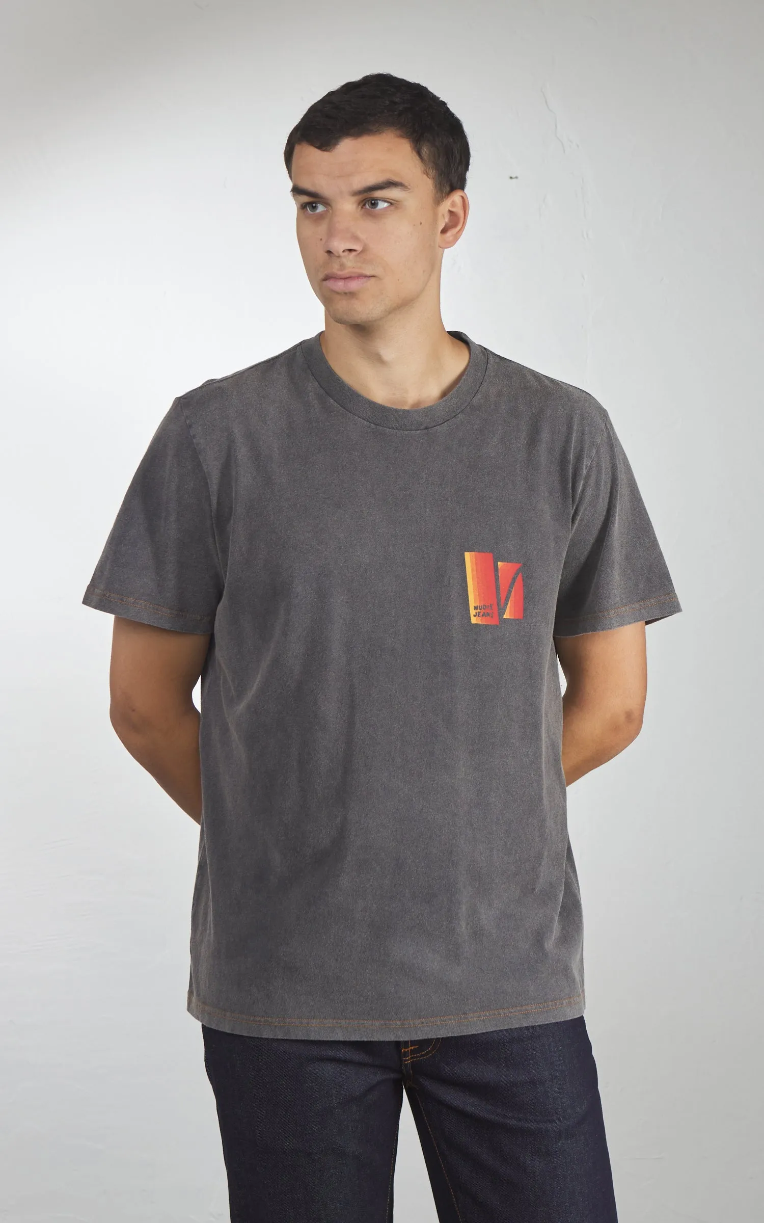 Nudie Jeans Roy Sunburns T-Shirt Antracite sold by Cultizm product image thumbnail 3