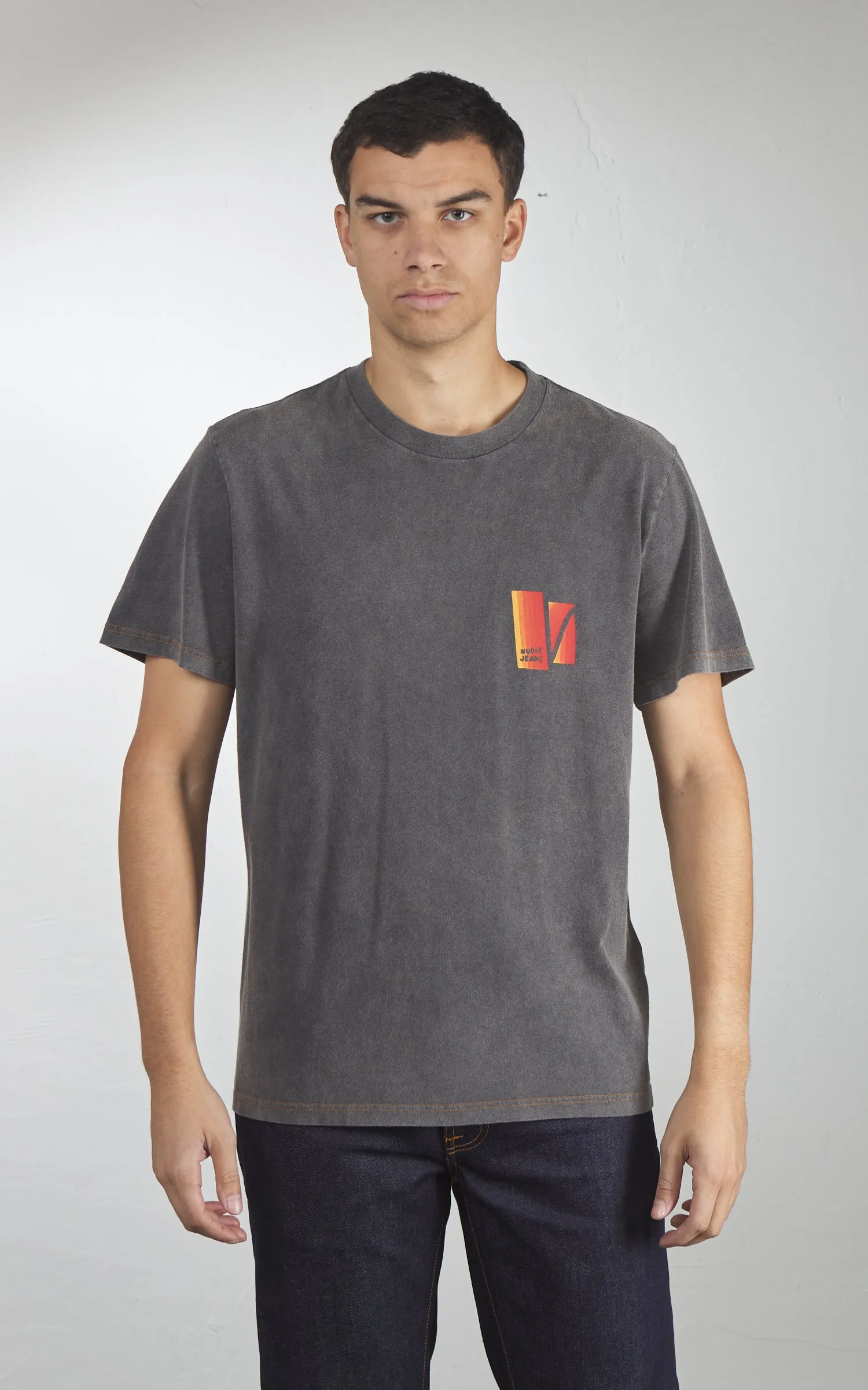 Nudie Jeans Roy Sunburns T-Shirt Antracite sold by Cultizm product image thumbnail 2