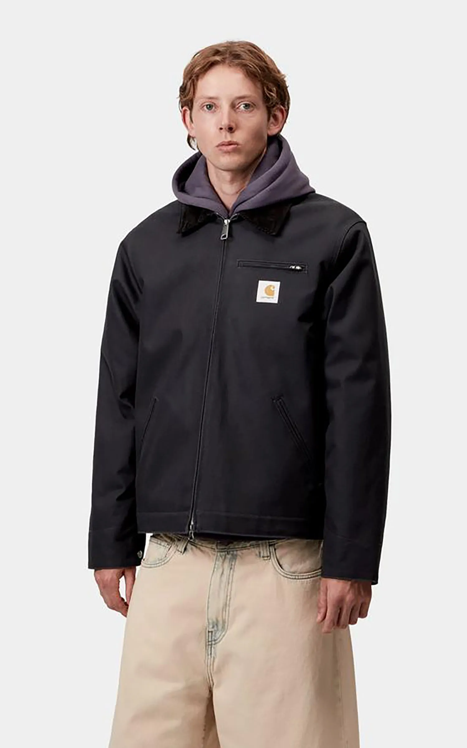 Carhartt WIP Detroit Jacket Winter Dearborn Canvas Rigid Dark Navy/Black sold by Cultizm product image thumbnail 2