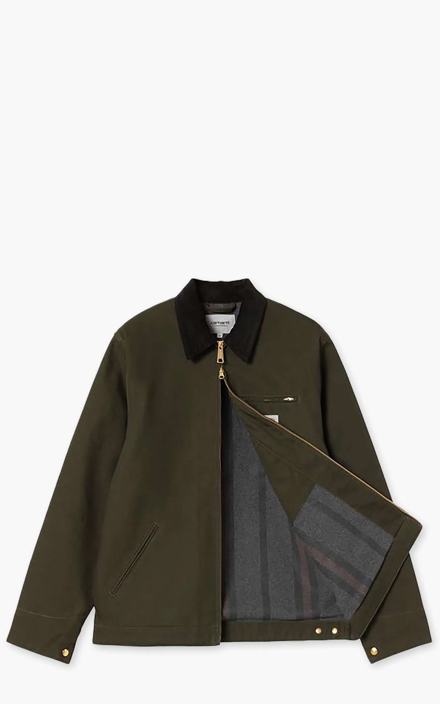 Carhartt WIP Detroit Jacket Winter Dearborn Canvas Rigid Olive/Black sold by Cultizm product image thumbnail 3