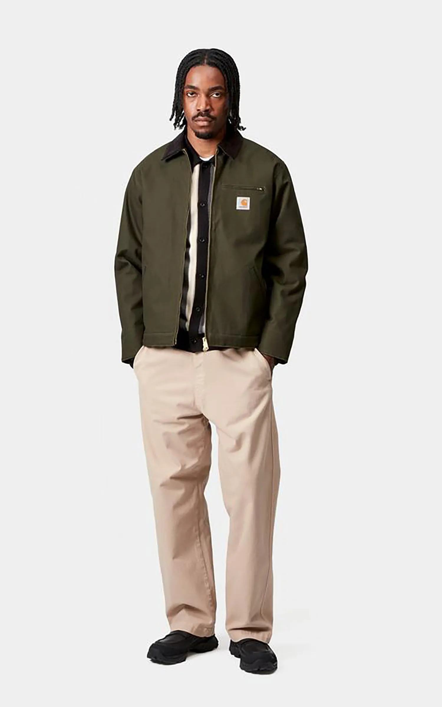 Carhartt WIP Detroit Jacket Winter Dearborn Canvas Rigid Olive/Black sold by Cultizm product image thumbnail 5