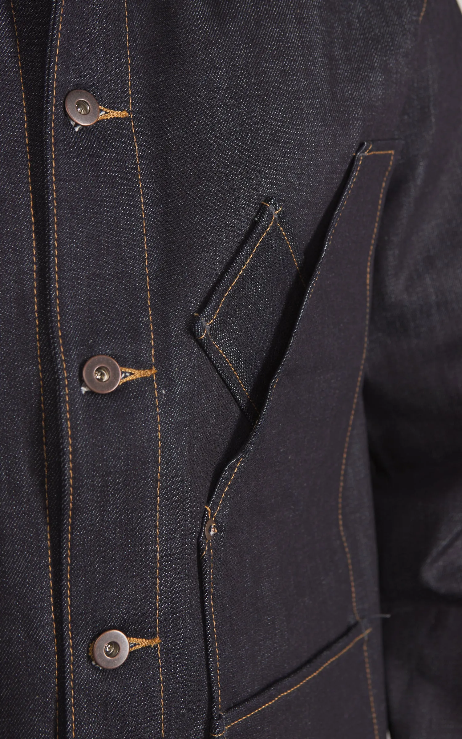 Tellason Coverall Jacket Selvedge Denim Indigo 14.75oz sold by Cultizm product image thumbnail 5