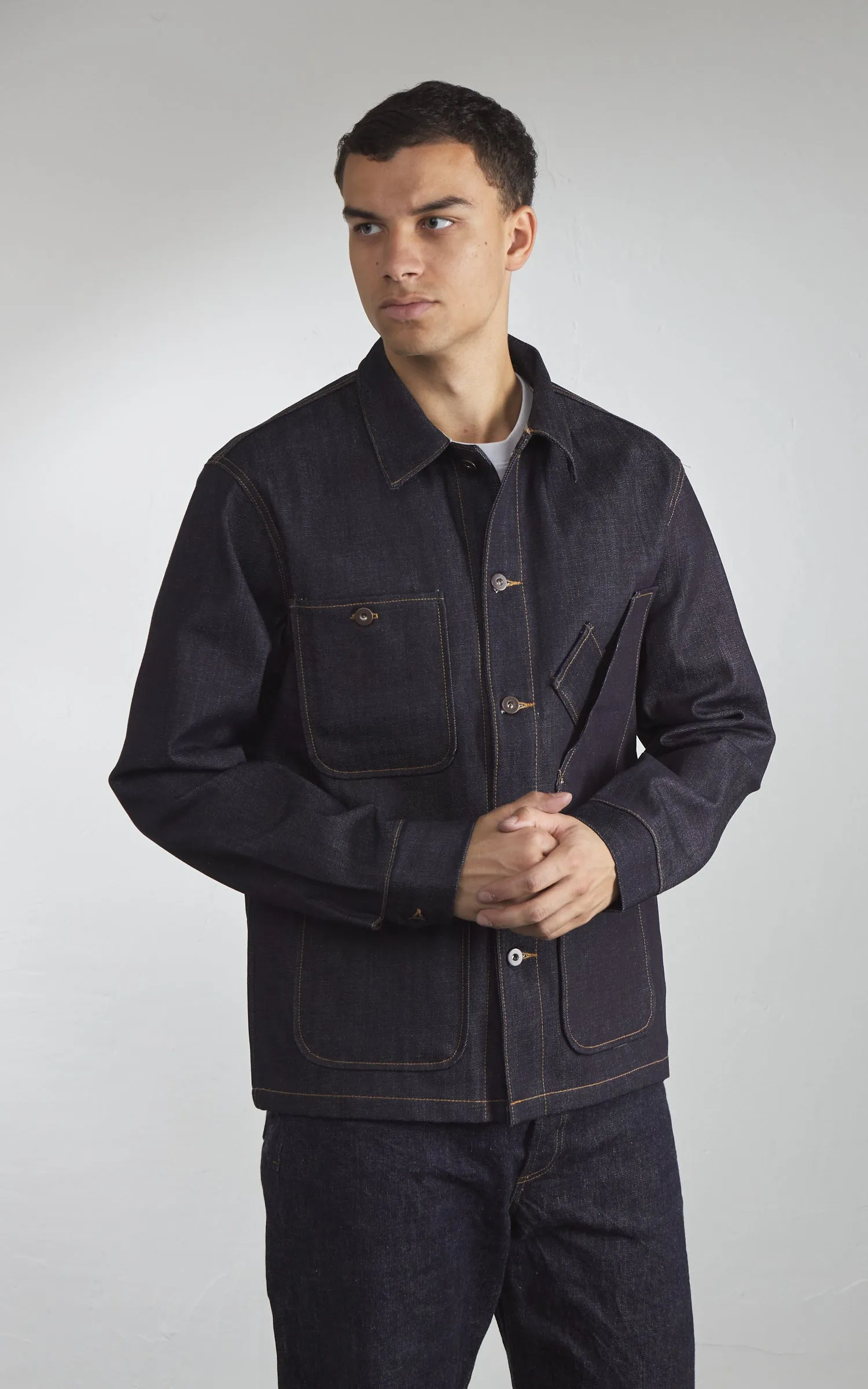 Tellason Coverall Jacket Selvedge Denim Indigo 14.75oz sold by Cultizm product image thumbnail 4