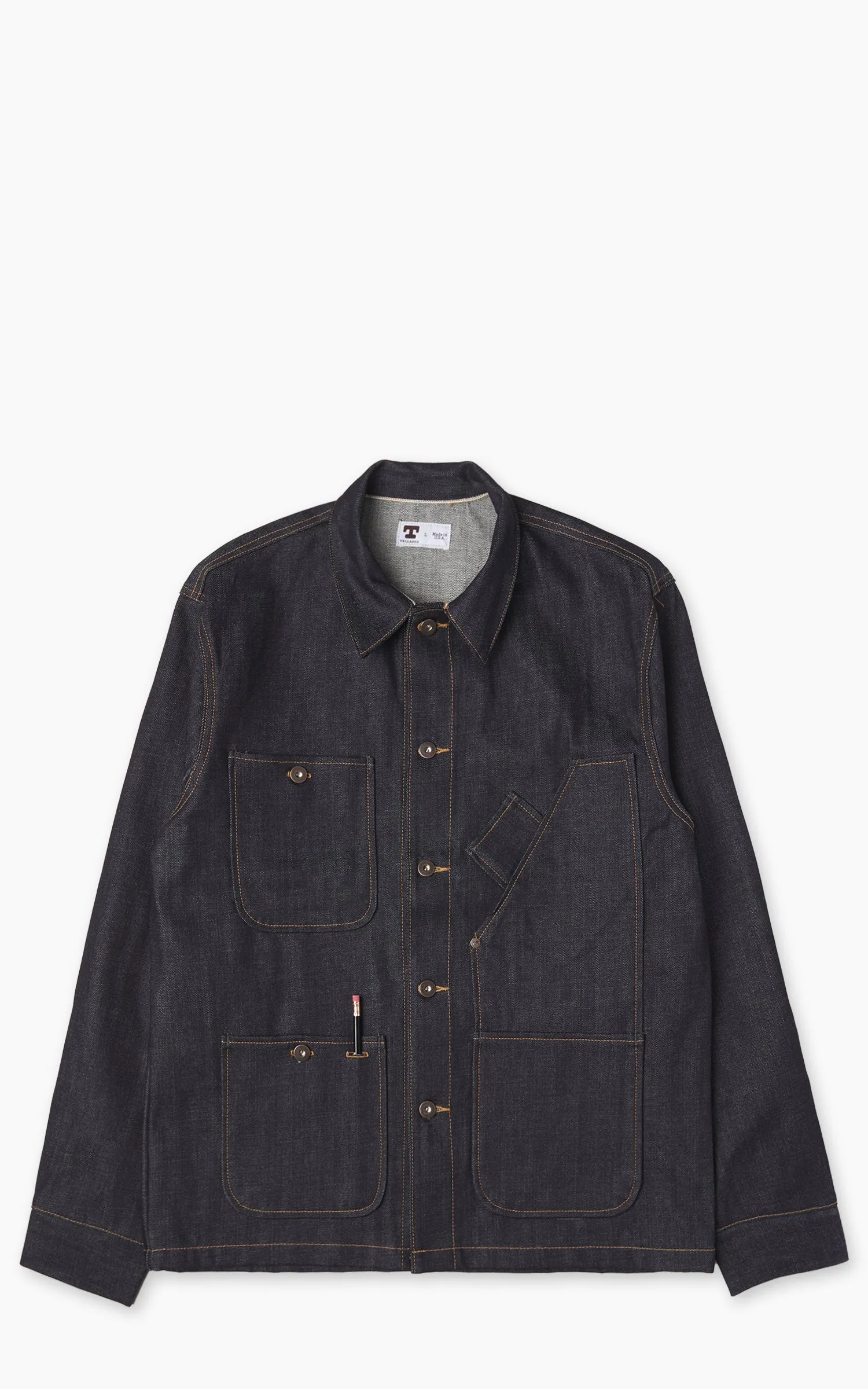 Tellason Coverall Jacket Selvedge Denim Indigo 14.75oz sold by Cultizm