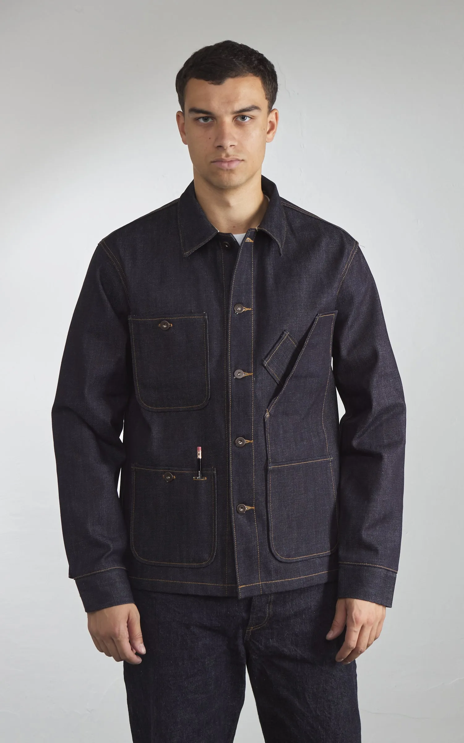 Tellason Coverall Jacket Selvedge Denim Indigo 14.75oz sold by Cultizm product image thumbnail 2