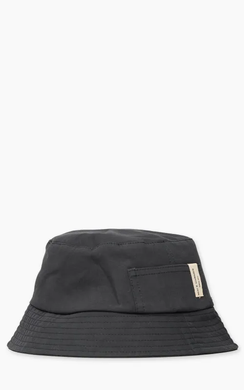 Merz b. Schwanen BH03 Cotton Poplin Bucket Hat Charcoal sold by Cultizm