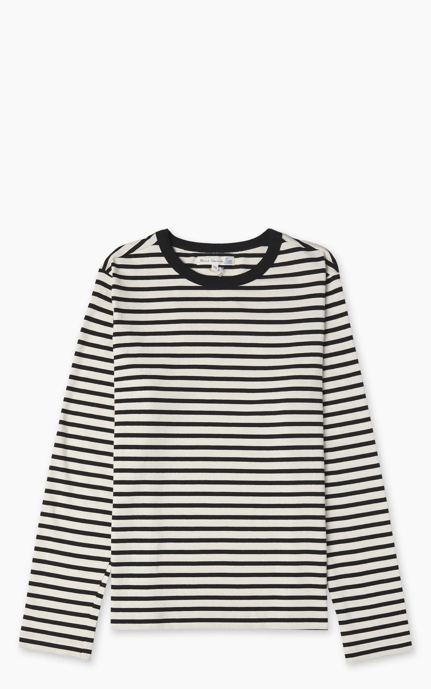 Merz b. Schwanen 2M18 Loopwheeled Longsleeve T-Shirt Charcoal/Nature sold by Cultizm