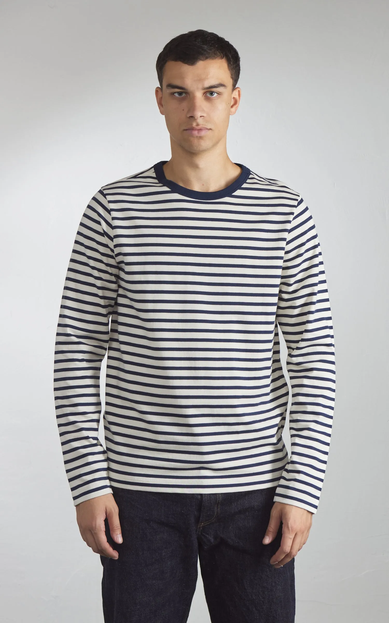 Merz b. Schwanen 2M18 Loopwheeled Longsleeve T-Shirt Ink/Nature sold by Cultizm product image thumbnail 2