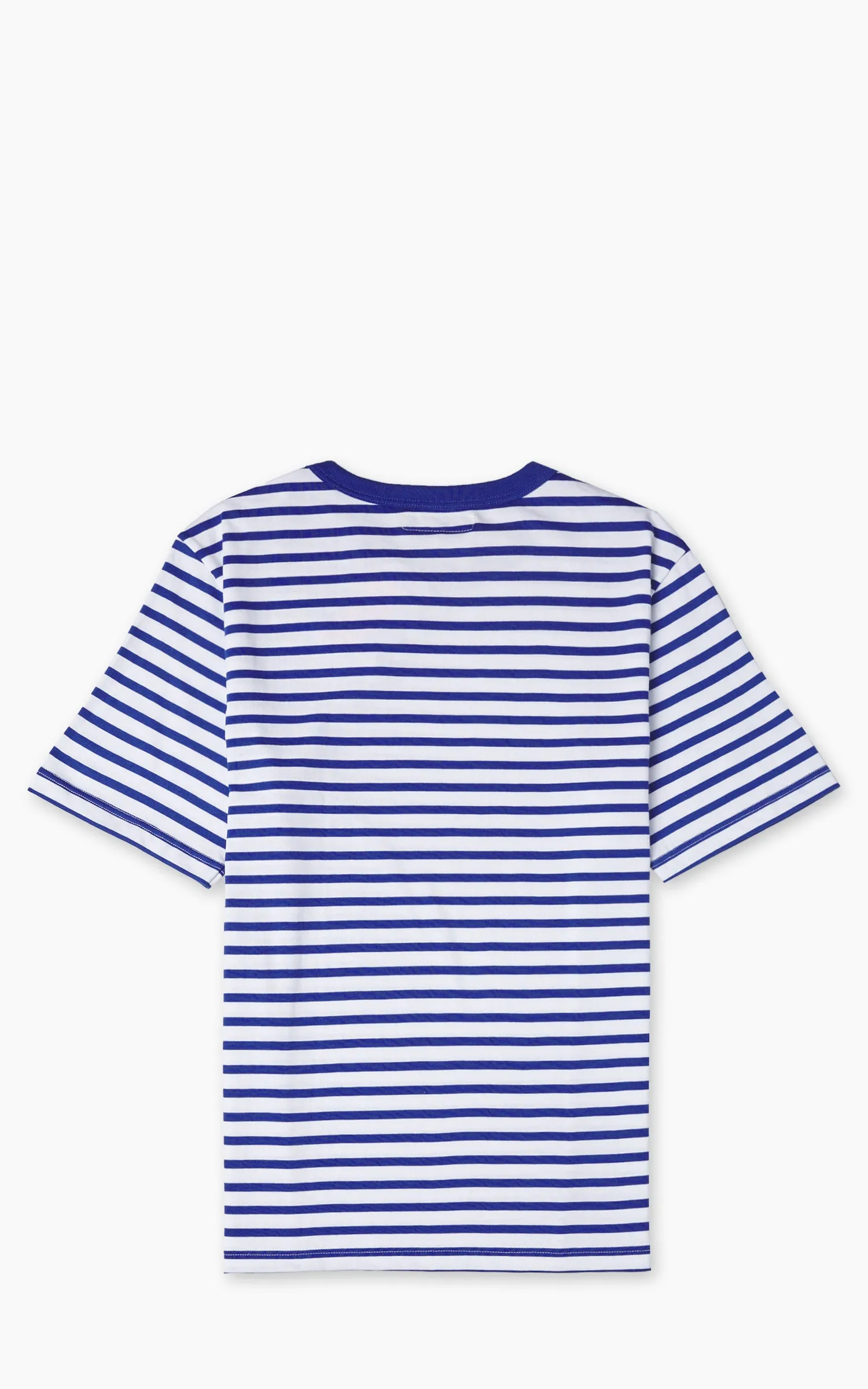 Merz b. Schwanen 2M14 Striped Crew Neck Tee Blue/White sold by Cultizm product image thumbnail 2