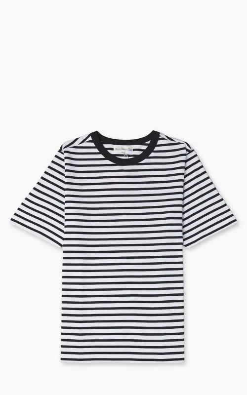 Merz b. Schwanen 2M14 Striped Crew Neck Tee Black/White sold by Cultizm