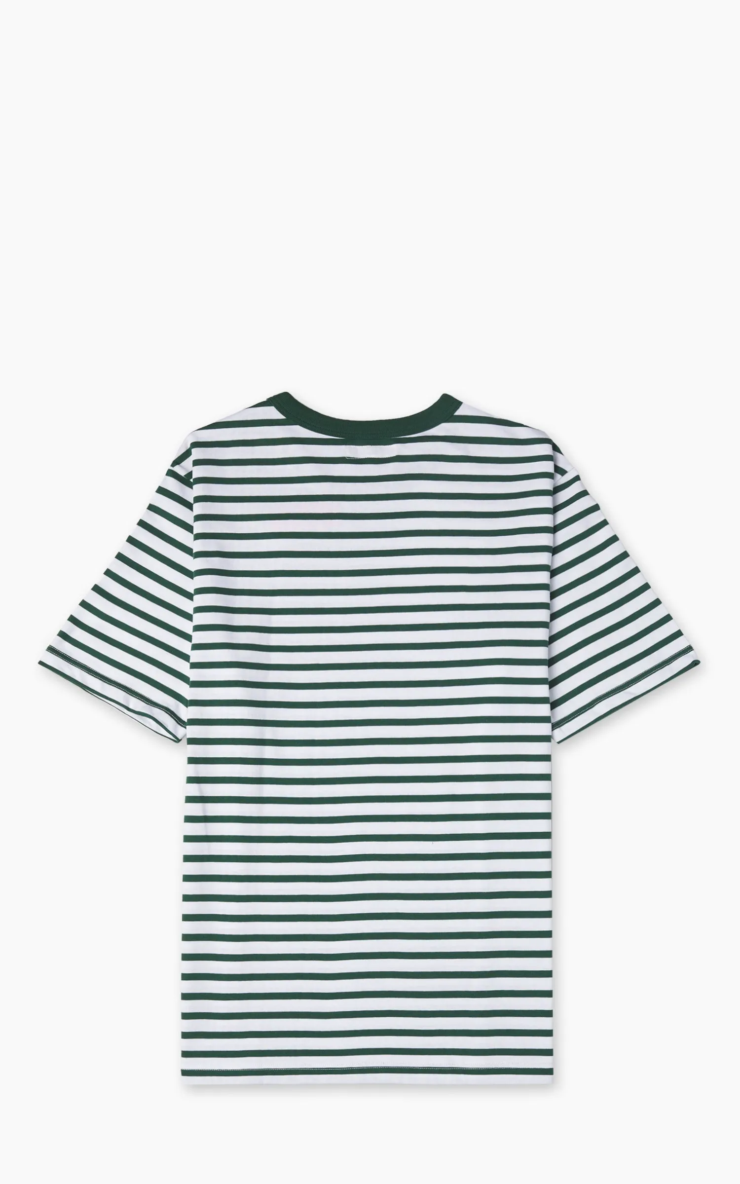Merz b. Schwanen 2M14 Striped Crew Neck Tee Green/White sold by Cultizm product image thumbnail 3