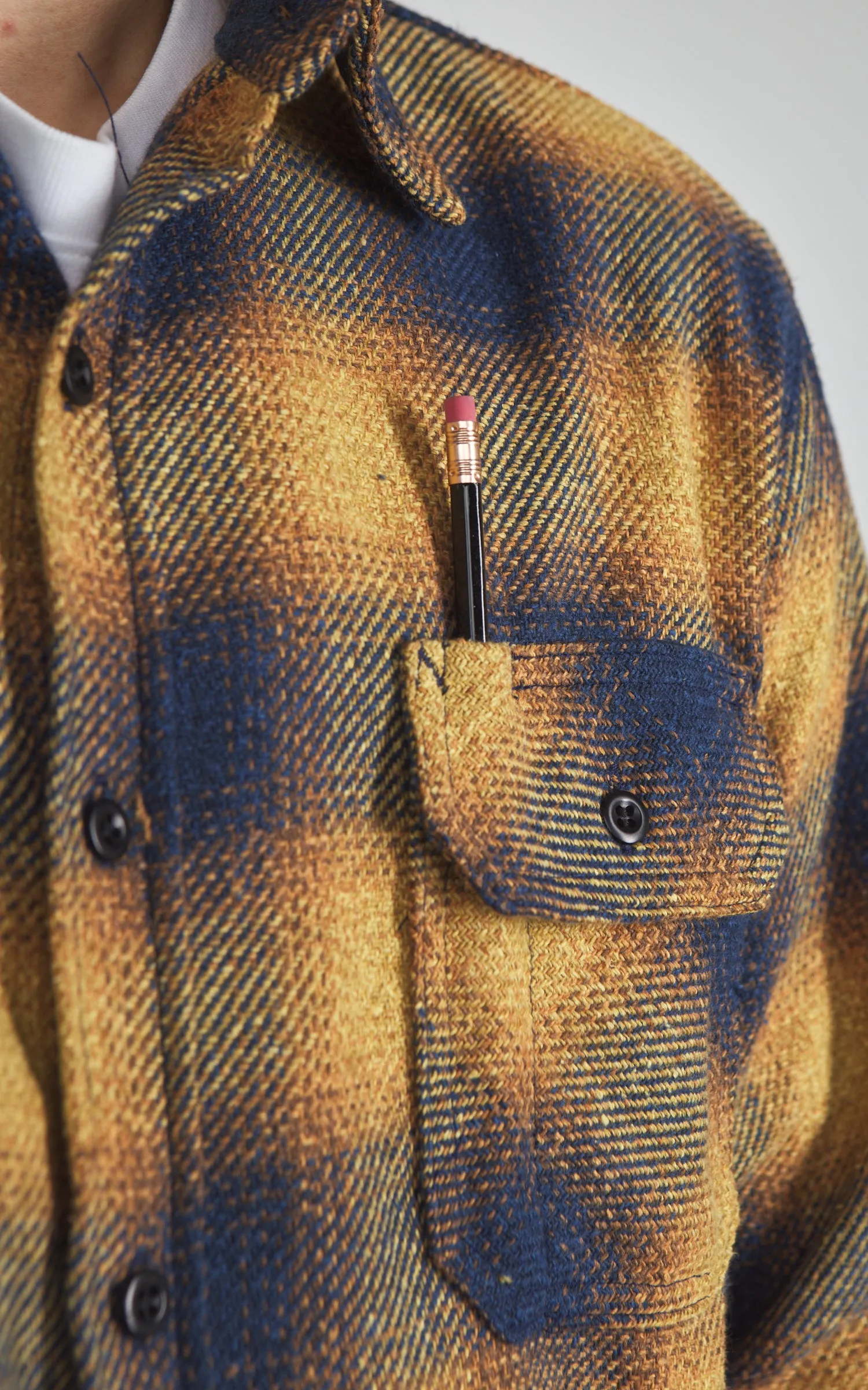 Tellason Clampdown Shirt Heavy Plaid Flannel Gold/Blue sold by Cultizm product image thumbnail 4