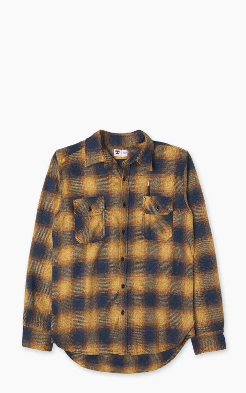Tellason Clampdown Shirt Heavy Plaid Flannel Gold/Blue sold by Cultizm