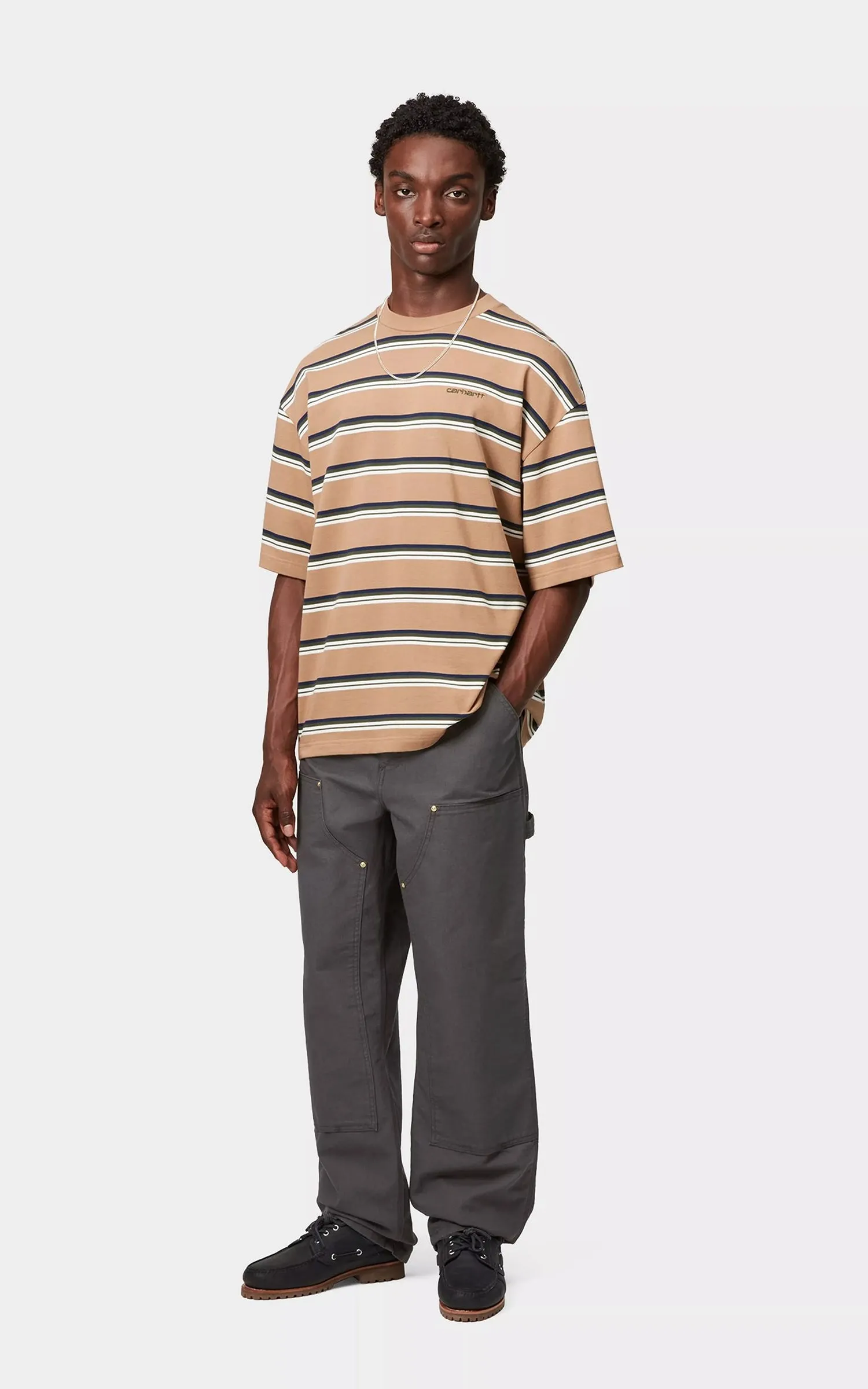 Carhartt WIP Double Knee Pant Dearborn Canvas Rinsed Graphite sold by Cultizm product image thumbnail 4