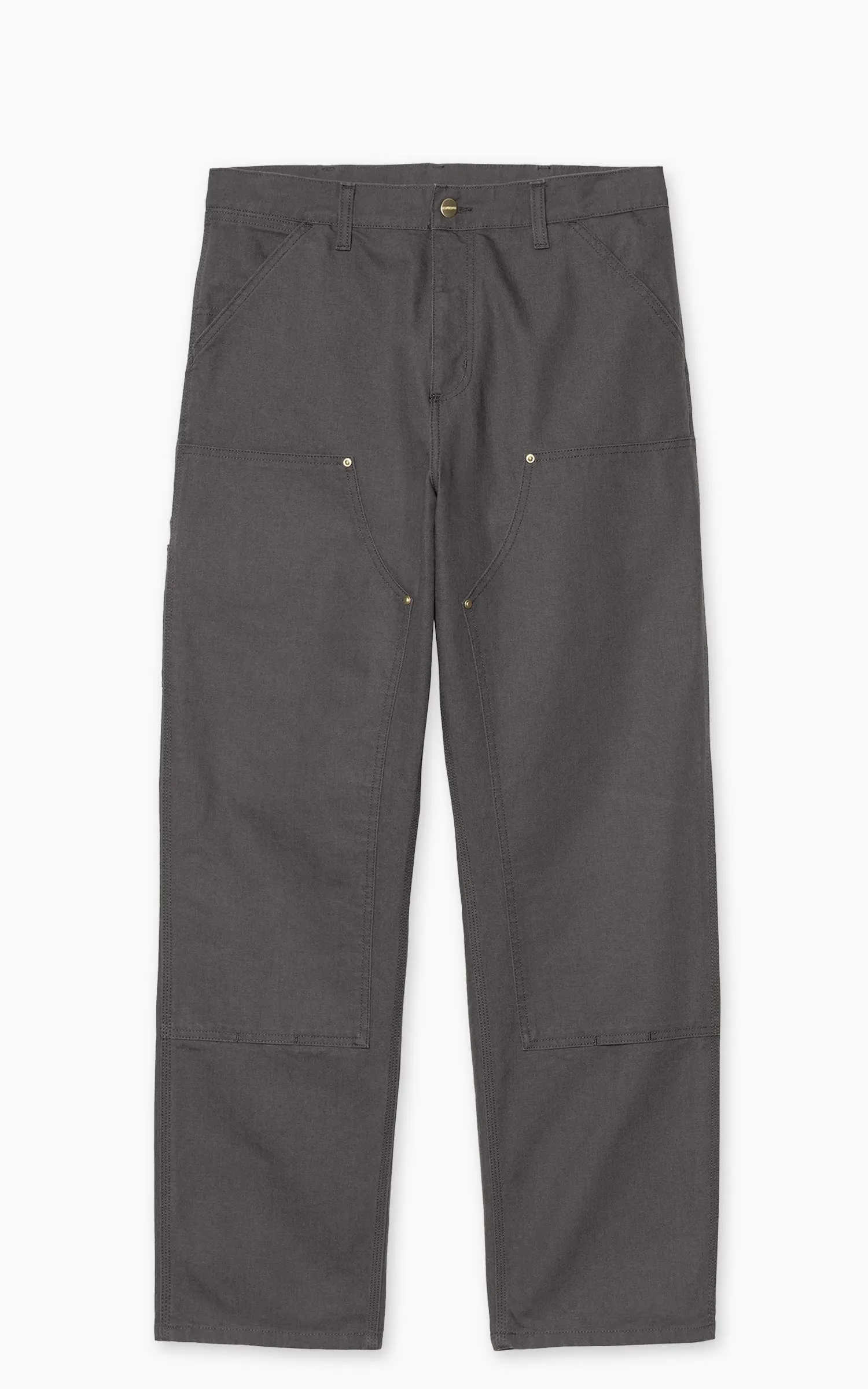 Carhartt WIP Double Knee Pant Dearborn Canvas Rinsed Graphite sold by Cultizm