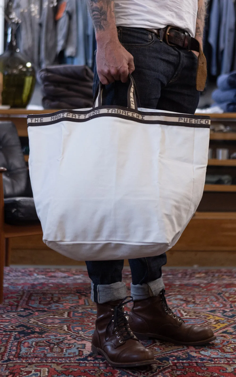 Puebco Clubhouse Tote Bag Manifattura Tabacchi Large Natural/Brown sold by Cultizm product image thumbnail 2