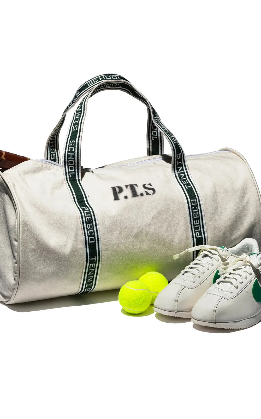 Puebco Clubhouse Barrel Tennis Bag Natural/Green sold by Cultizm product image thumbnail 4