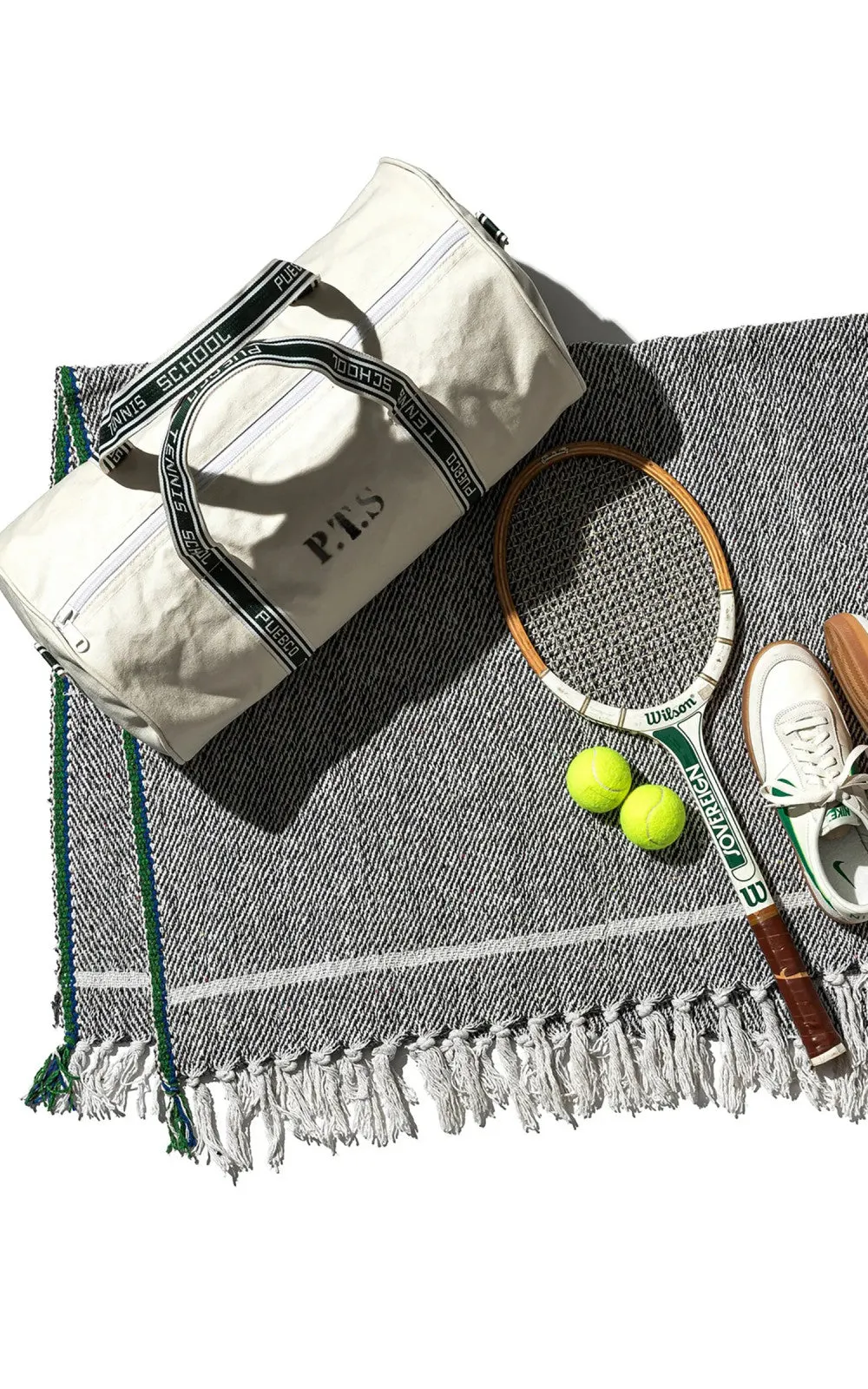 Puebco Clubhouse Barrel Tennis Bag Natural/Green sold by Cultizm product image thumbnail 3
