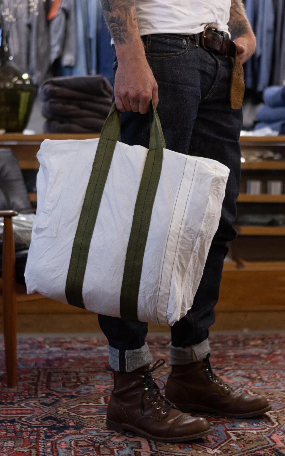 Puebco Vintage Parachute Tote Bag Green Belt sold by Cultizm product image thumbnail 2