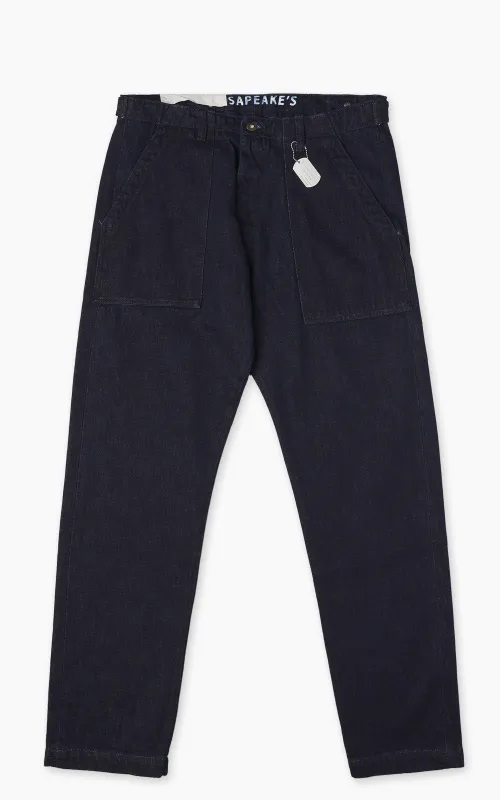 Chesapeake's Fatigue Pant Denim Selvedge Rinsed Indigo sold by Cultizm