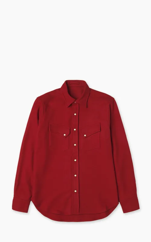 Fortela Pasadena Shirt Western Wool Flannel Red sold by Cultizm