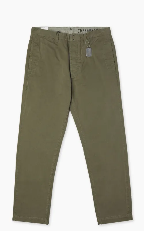 Chesapeake's Hermann Chino Pant Gabardine Military Green sold by Cultizm