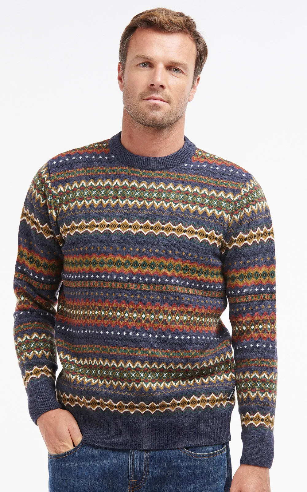 Barbour Sweatshirt Case Fair Isle Navy Marl sold by Cultizm